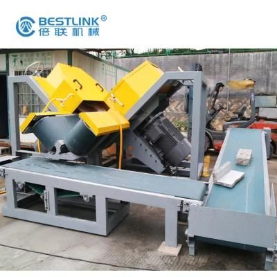 Double Blades Thin Stone Veneer Saw with L Return Conveyors