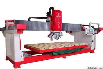 Hlsq-450 Siemens PLC Automatic Mono Bridge Saw for Edge Cutting Chamfering Machine for Marble Granite Quartz Easy Installation
