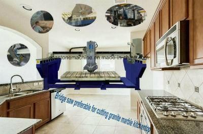 Miter Cut Bridge Saw Stone Chamfer Cutting Machine for Granite&Marble with Rail Guide Max. Blade 25 Inch (XZQQ625A)