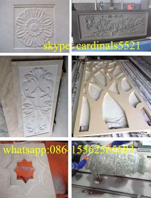 Two Heads Two Rotaries 3D Sculpture Stone Engraving Machine