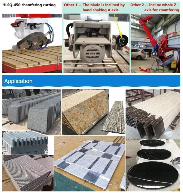 Hualong Stone Machinery Hlsq-450 Automatic Infrared Granite Marble Saw High Quality Countertop Cutting Machine with Chamfering Blade Rotating and Tilting