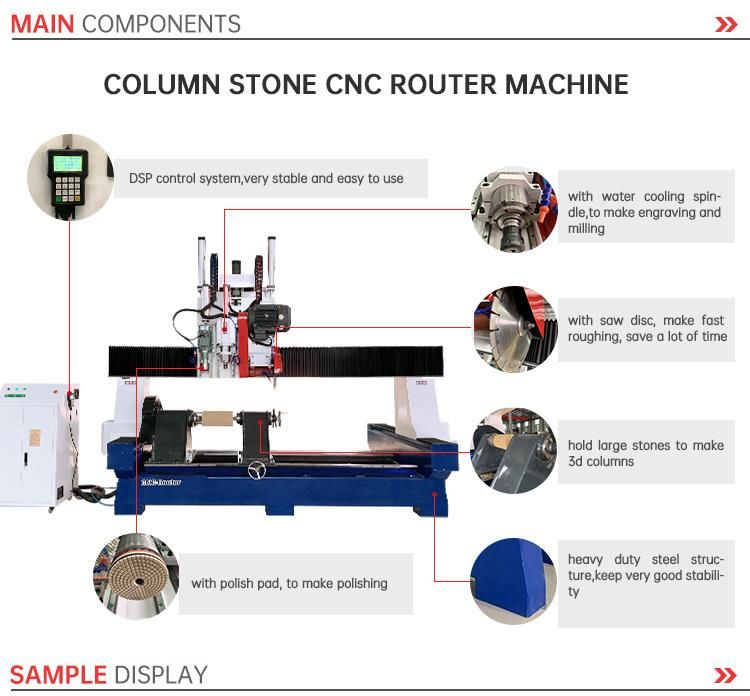 4 Axis CNC Heavy Stone Carving CNC Router Machine