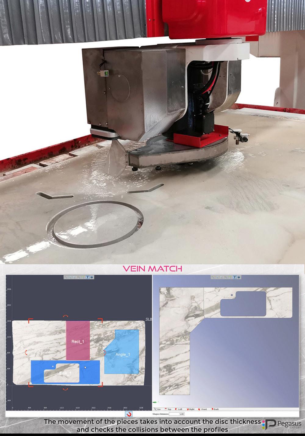 Hknc-500 CNC Bridge Stone Cutting and Milling Machine Glass Cutter Bridge Saw 5 Axis Countertops 3D Marble Granite Italy Pegasus System