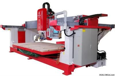 Hot Sale Hualong Hlsq-650 Automatic PLC Laser Bridge Saw Cutter for Stone with 45 Degree Mitre Cutting for Granite Tile