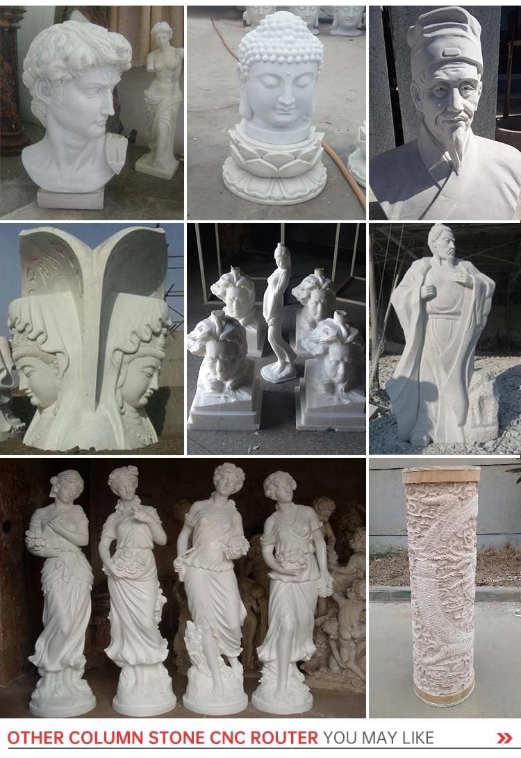 Special for Big Stone Sculpture, Figure, Buddha Statue CNC Carving Machine 5D 4D, with Vertical Ratory and Saw Milling Unit