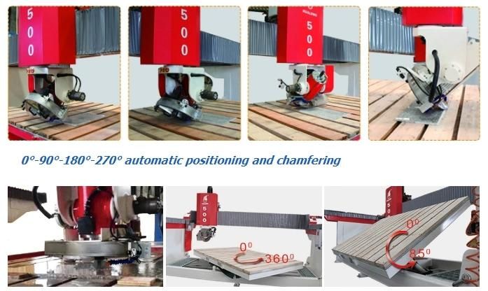 Hualong Machinery Hot Sale Multifunctional Hsnc-500 CNC Bridge Stone Saw Marble Granite Cutting Milling Drilling for Countertop and Sink Making Machine