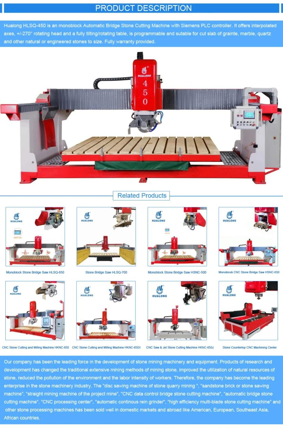 Hualong Hlsq-450 Automatic Granite Tile Stone Cutting Machine