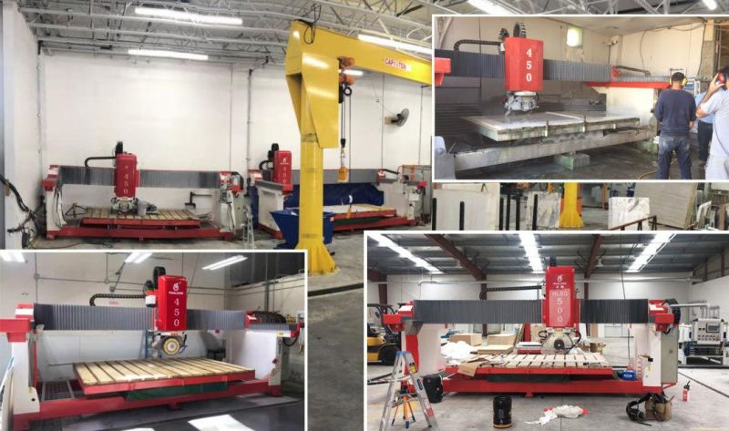 Hualong Machinery Near Australia Easy Operation Full Automatic Monoblock Bridge Saw Laser Granite Stone Tile Cutting Machine with 45 Degree Chamfering Cutting
