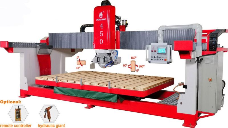 Hlsq-450 Stone Cutting Machine Stone Processing Bridge Saw Machine Stone Grinding Machine Head 45 Degree Tilting