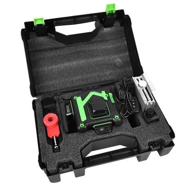12-Line Green Light Remote Control Plastic Box 360-Degree High-Precision Wall-Mounted Two-in-One Laser Level I290752