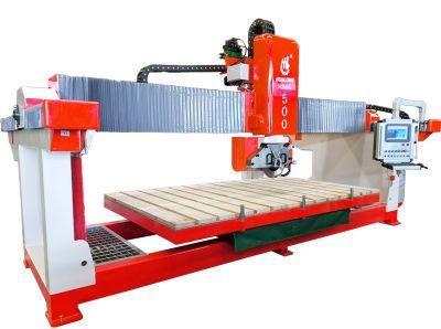 Hsnc-500 CNC Automatic Bridge Stone Cutter Price Artificial Marble Quartz Production Line Granite Countertop Cutting Machine