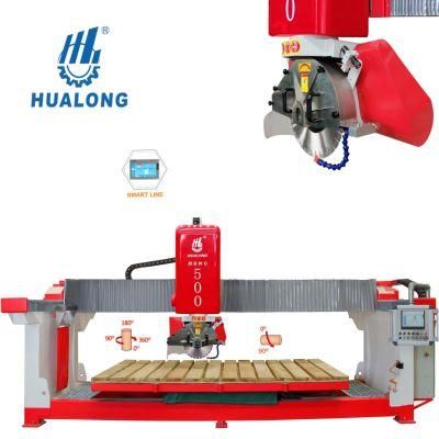 Hualong Stone Machinery Hsnc-500 3 Axis CNC Stone Cutting Bridge Saw for Granite Marble Quartzite Countertops