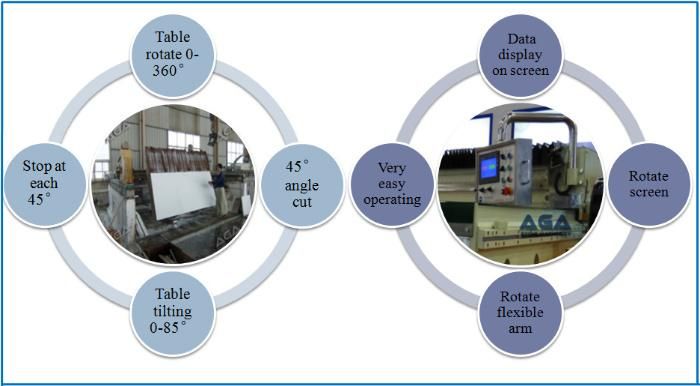 Marble Granite Bridge Saw Machine with 45 Degree Angle Cut, Stone Laser Cutting Machine (HQ700)