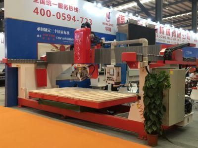 Top Quality Hualong Hlsq-650 Laser Bridge Saw for Granite Marble for Sale 45 Degrees Cutting Stone Cutting Machine for Pakistan