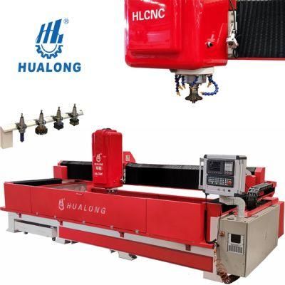 Hualong Hlcnc-3319 CNC Stone Processing Engraving Grinding Center for Countertops Edge Polishing for Marble and Granite