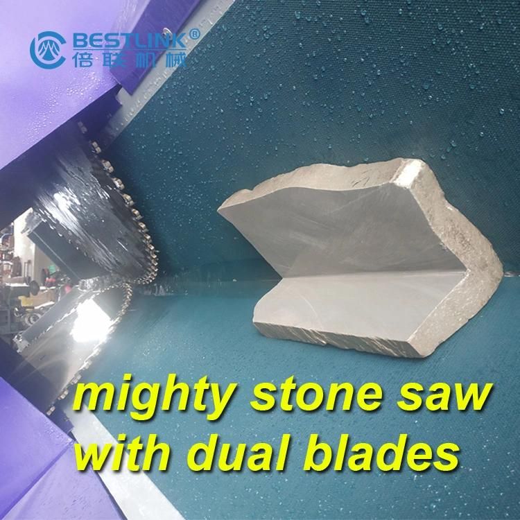 Dual Blade Stone Veneer Saw Cutter for Cutting Cobble Stones