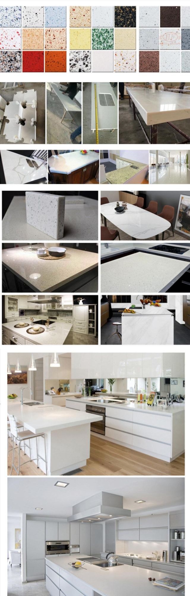 Hotel Counter Tops/Kitchen Tops/Bathroom Vanity Top/Worktops/Laundry/Table Tops/Bench Top/Island Tops/Bar Tops Quartz Slab Palets Tiles Making Machine