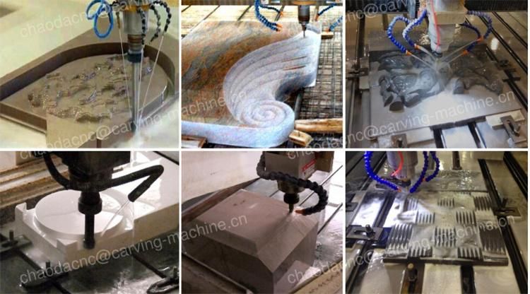Large 4 Axis CNC Marble Granite Stone Cutting Machine with Rotating Spindle