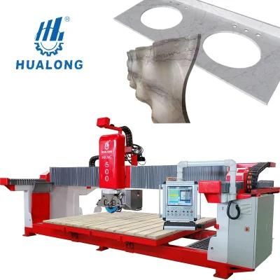 Hknc-500 Stone Cutting 5 Axis CNC Bridge Stone Cutting Machine Countertops 3D Marble Granite Italy Pegasus System