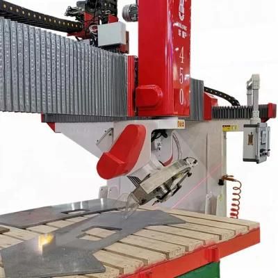 Hlsq-450 Marble and Granite Bridge Saw PLC Programmable Control System Stone Cutter Worktable Tile Cutting Machine