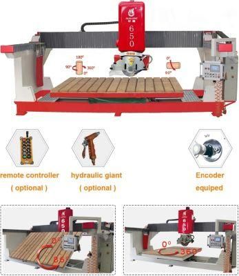 Hlsq-650 PLC Control System Automatic Granite Marble Slab Laser Bridge Cutting Machine for Sale