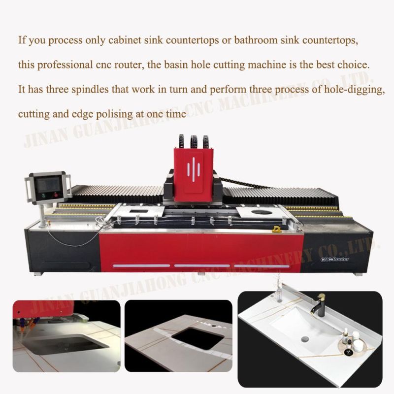 Sintered Stone, Artificial Stone CNC Cutting Machine, Atc Stone CNC Router for Water Sink Coutertop, Table, Backgroud Wall, Stair