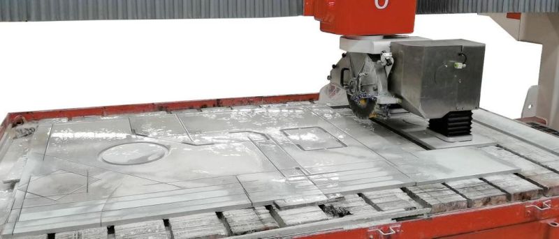 Hualong CNC Machine 5 Axis for Stone Cutting Machine, Siemens Schneider Italian Esa CNC System, Digital Servo Motors and CAD Cam Drawing Software for Countertop