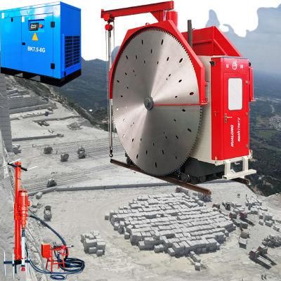 Hualong Machinery Double Blade Saw Granite Marble Quartz Stone Cutting Machine with Rock Rail in Brazil Chile Peru France with CE/ISO