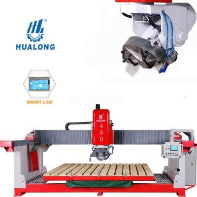 Hualong Stone Block Cutter Slab 45 Degree Chamfering Edge Cutting Machine Round Table Top Vanity Sawing CNC Machinery with CE/ISO