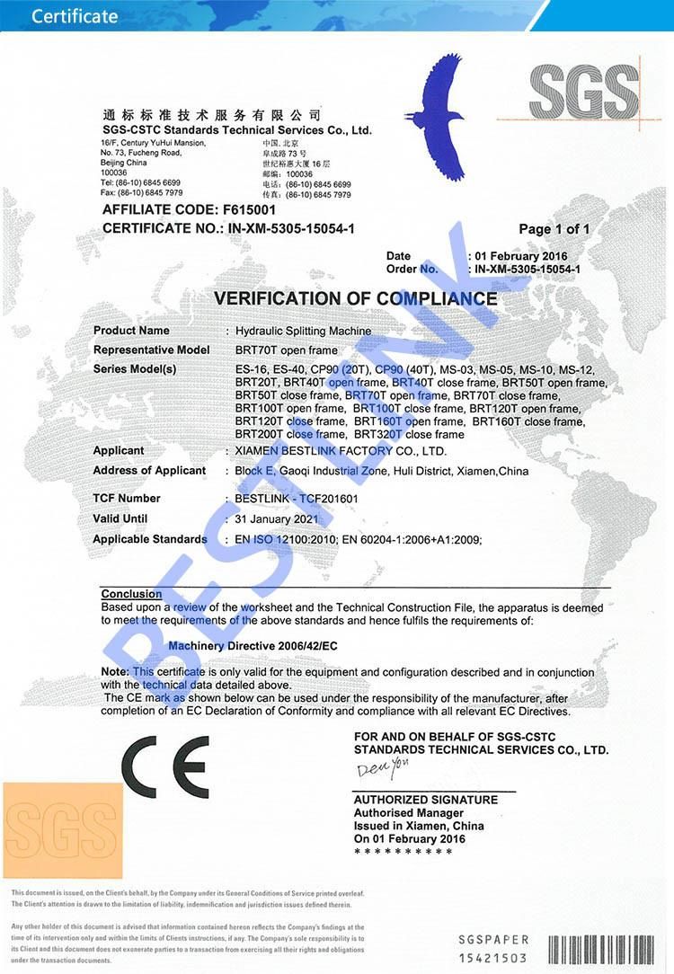 CE Certificate Hydraulic Stamping Machine for Natural Paving Stone