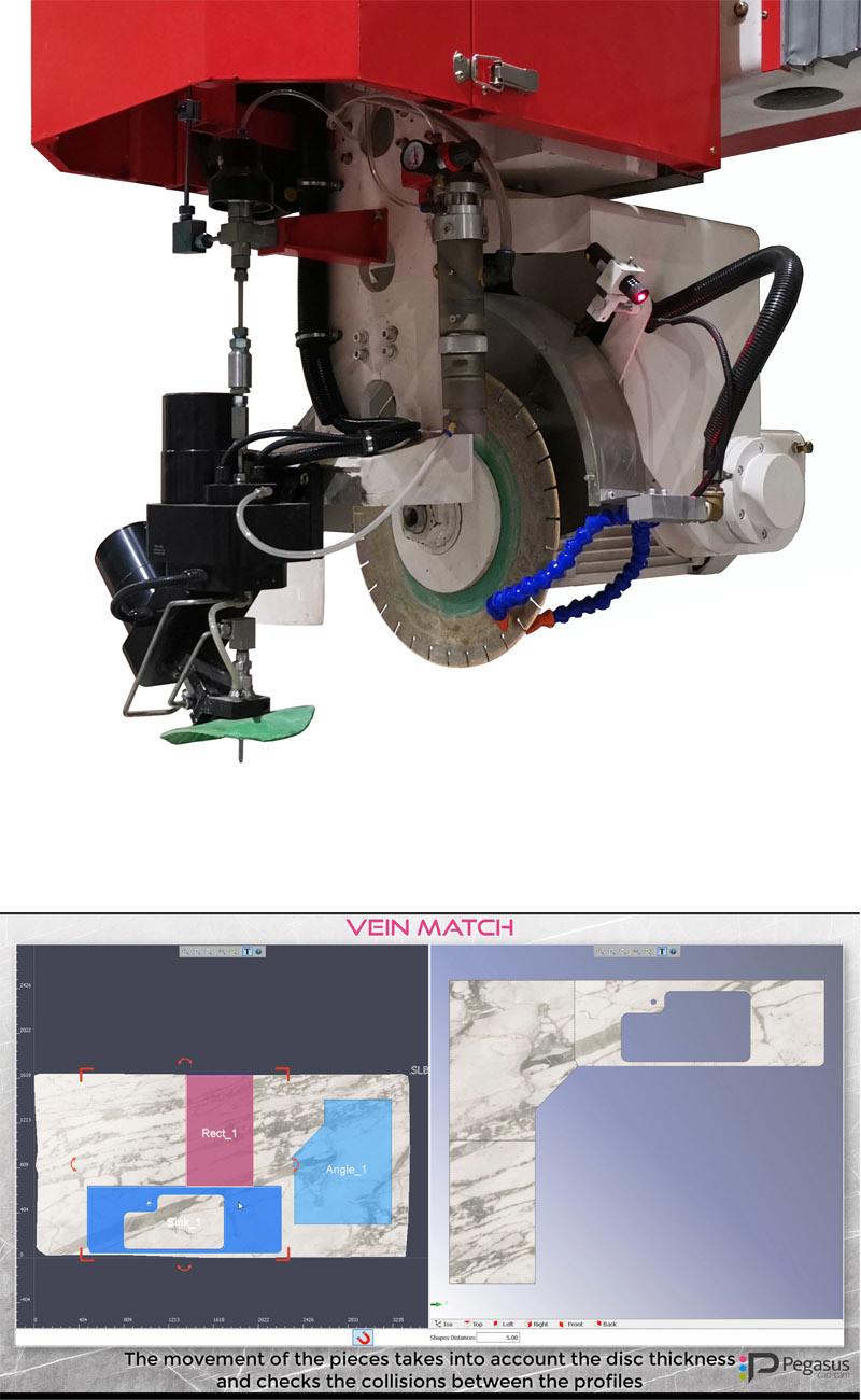 Hualong Machinery 5 Axis CNC Stone Cutting Machine Trifunctional with Saw Cutter Milling Tool and Waterjet Stone Machinery