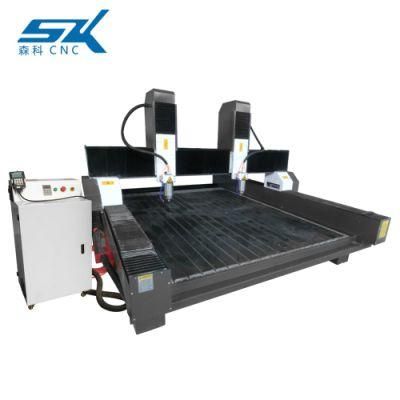 Good Quality 3D Working Double Heads Stone Marble Granite Carving Machinery CNC Router