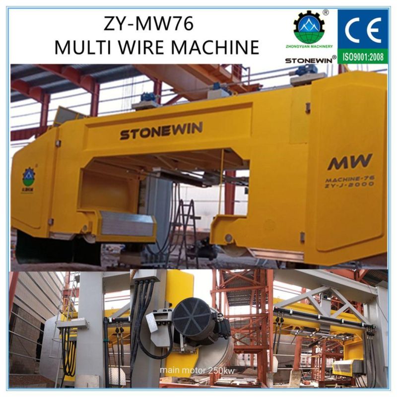 Multi Wire Saw Machine Processing Large Granite Slabs