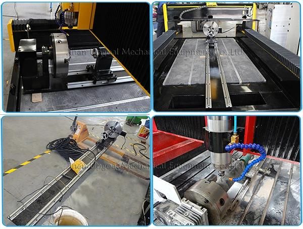 4 Axis 1325 Model Stone Marble Granite CNC Carving Machine with Diameter 400mm Rotary Axis