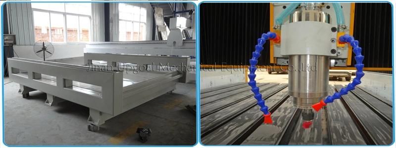 Double Z-Axis Double Heads Stone CNC Carving Machine with Steel Table