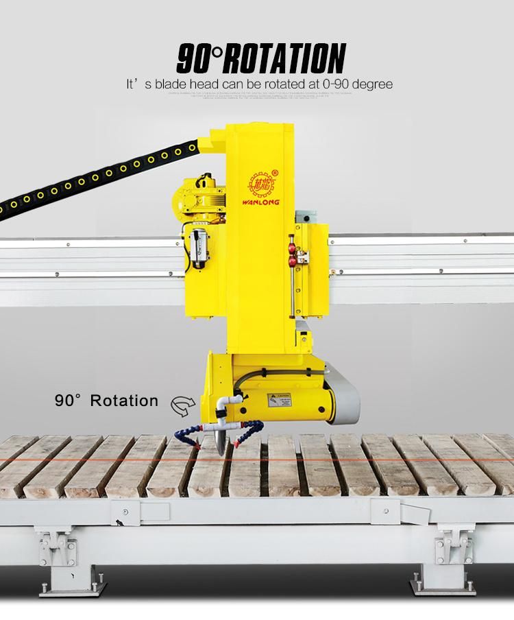 Tilting 45 Degree Bridge Saw Cutting Machine for Granite Marble Tiles