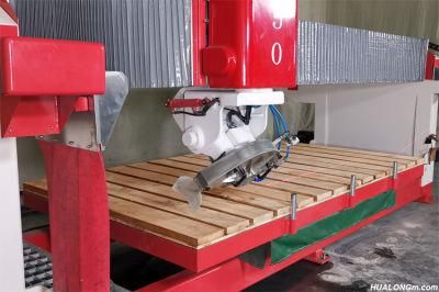 PLC Control System Cutting Machine Marble Granite Bridge Sawing Machinery Hlsq-450 Stone Laser Bridge Cutting Machine Automatic Cut