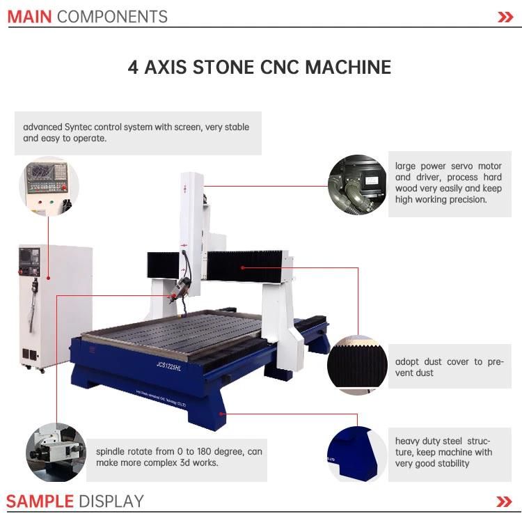 3D Stone Granite Marble Carving CNC Machine with Swing Head