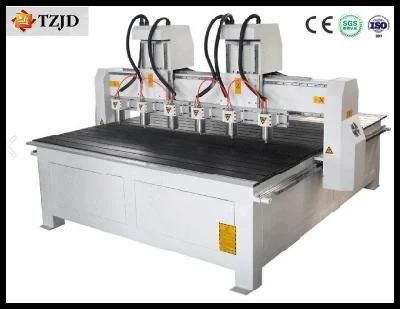 Marble Stone Wood Block Cutting CNC Machine with Six Spindles