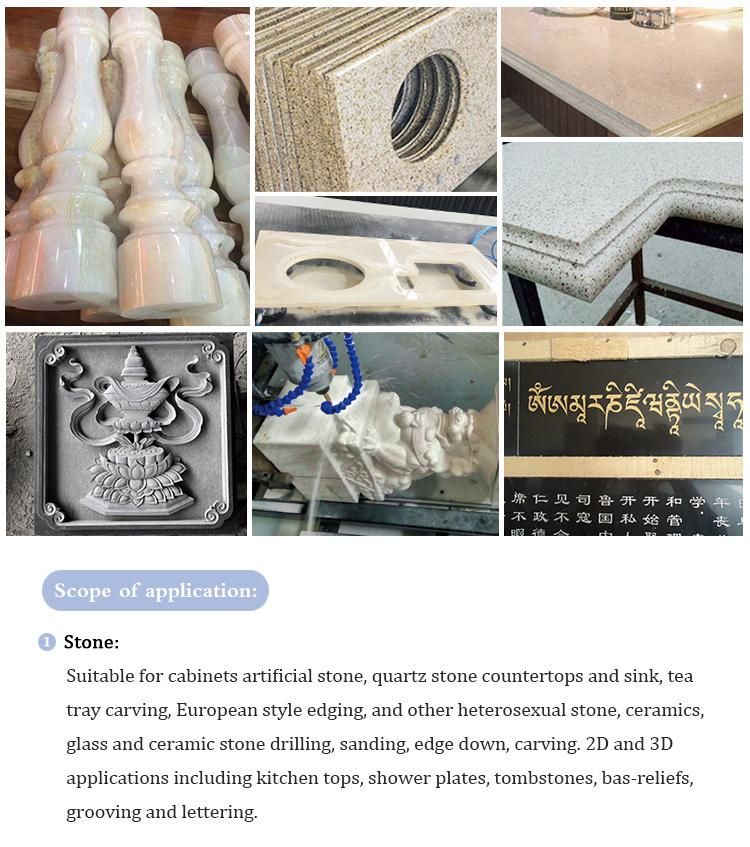 Igoldencnc Quartz Stone Marble Granite Engraving Machine 3D Straight Tool Change Atc CNC Router Price