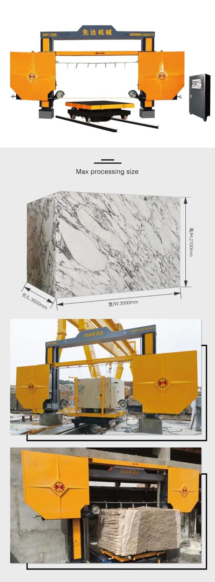 Diamond Wire Saw Edge Stone Cut&Cutting Machine for Marble Granite