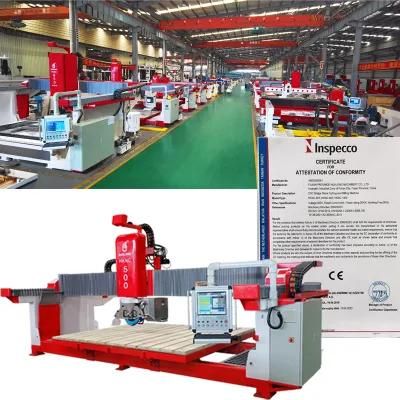 Hualong Stone Machinery Hknc-500 5 Axis CNC Infrared Laser Bridge Marble/Granite Stone Slab Processing Cutting Machine Countertop Tile Machine