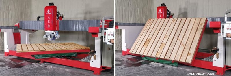 Hlsq-450 Stone Cutting Machine Stone Processing Bridge Saw Machine Stone Grinding Machine Head 45 Degree Tilting