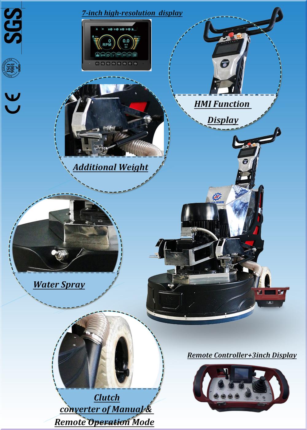 Planetary Remote Control Semi-Automatic Concrete Floor Grinders with GPS