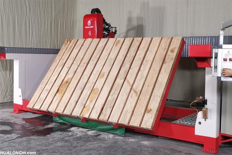 Hualong Hlsq-450 Mono Bridge Stone Cutting Machine for Granite and Marble Quartz Mine Slab Cutting Machine for Countertops Worktable Rotation 360degree