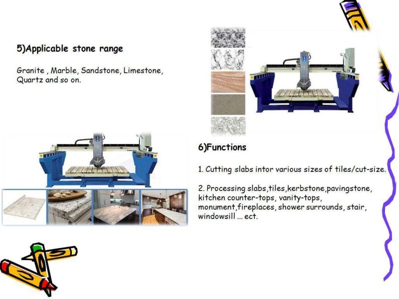 Stone Engraving Processing Machine for Cutting Granite Quartz Marble Slab (XZQQ625A)