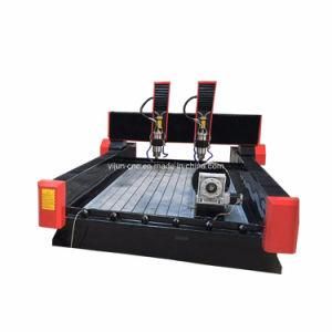 Double Heads Stone CNC Router with Water Cooling Spindle Rotary