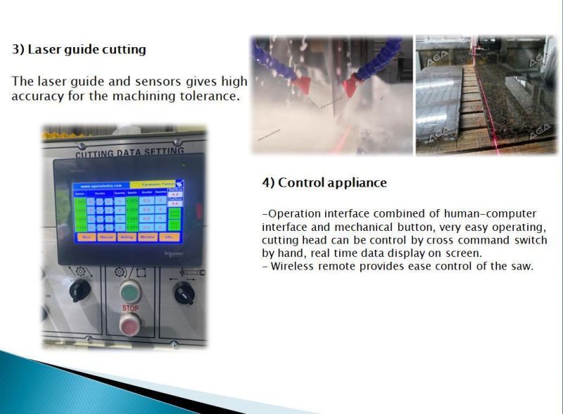 Laser Guide Granite & Marble Bridge Saw Cutting Machine with 45° Cut Hot Sale in The USA (XZQQ625A)