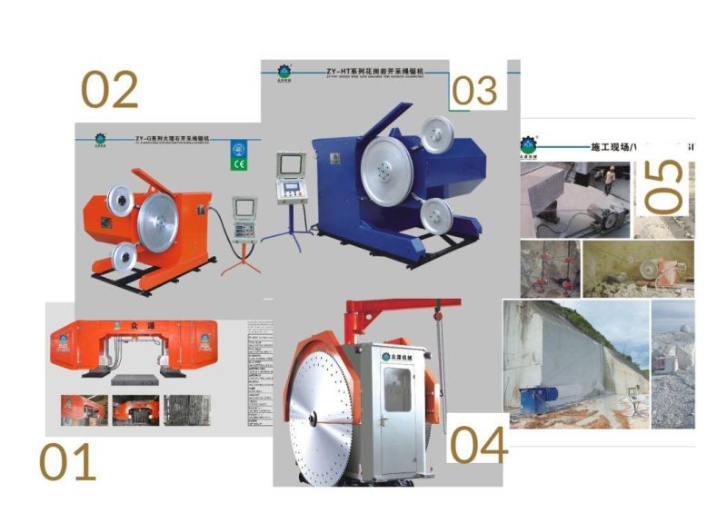Zhongyuan/Aqt Series 55kw Cutting Wire Saw Machine Quarrying Granite