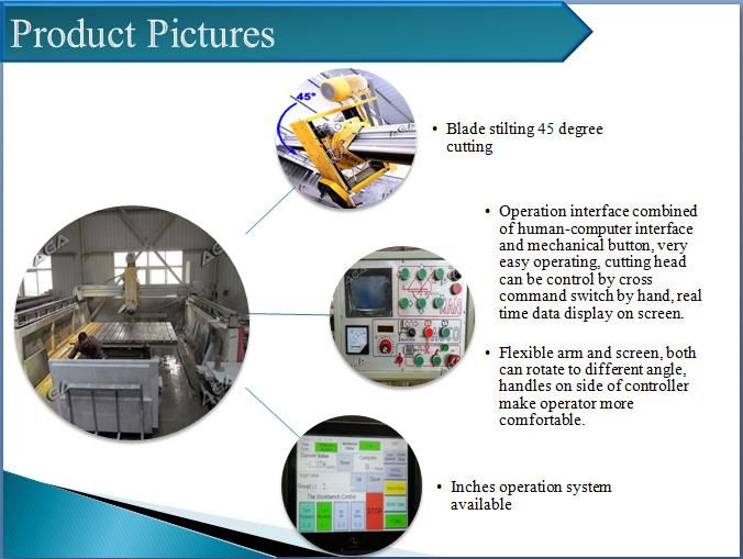 Marble Granite Bridge Saw Machine to Cut The Stone Slab, Laser Tile Cutter Hq400/600/700